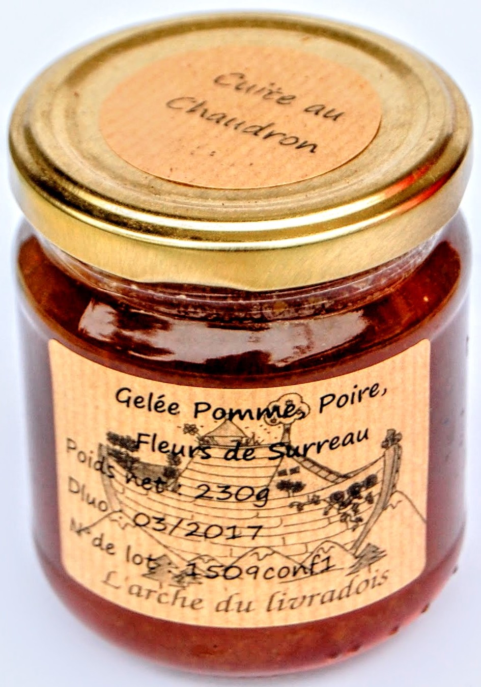 Gelée De Pomme Poire Fleurs De Sureau 230g